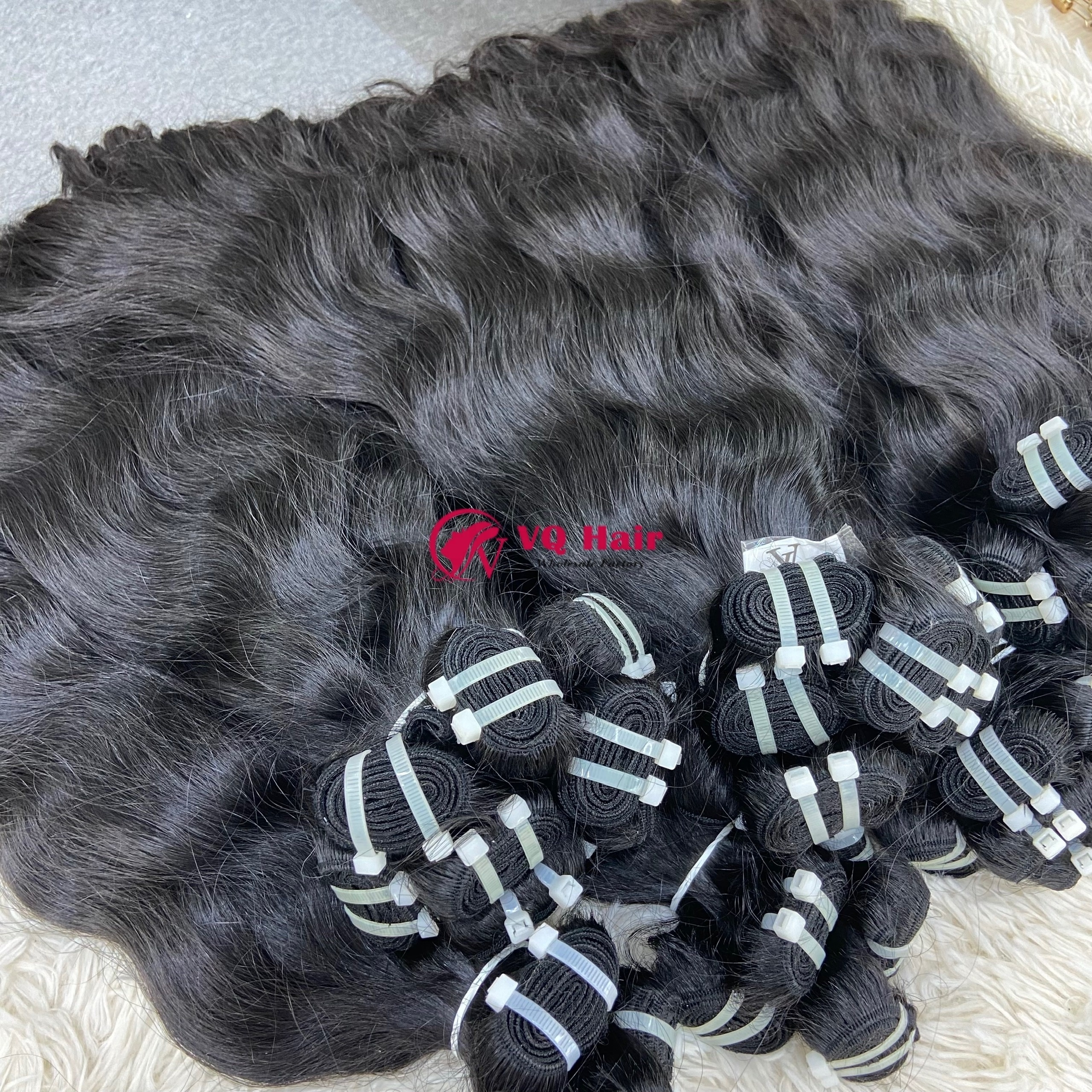 Best quality Raw Vietnamese hair direct from vietnamese temple 100% raw unprocessed wavy natural texture and color