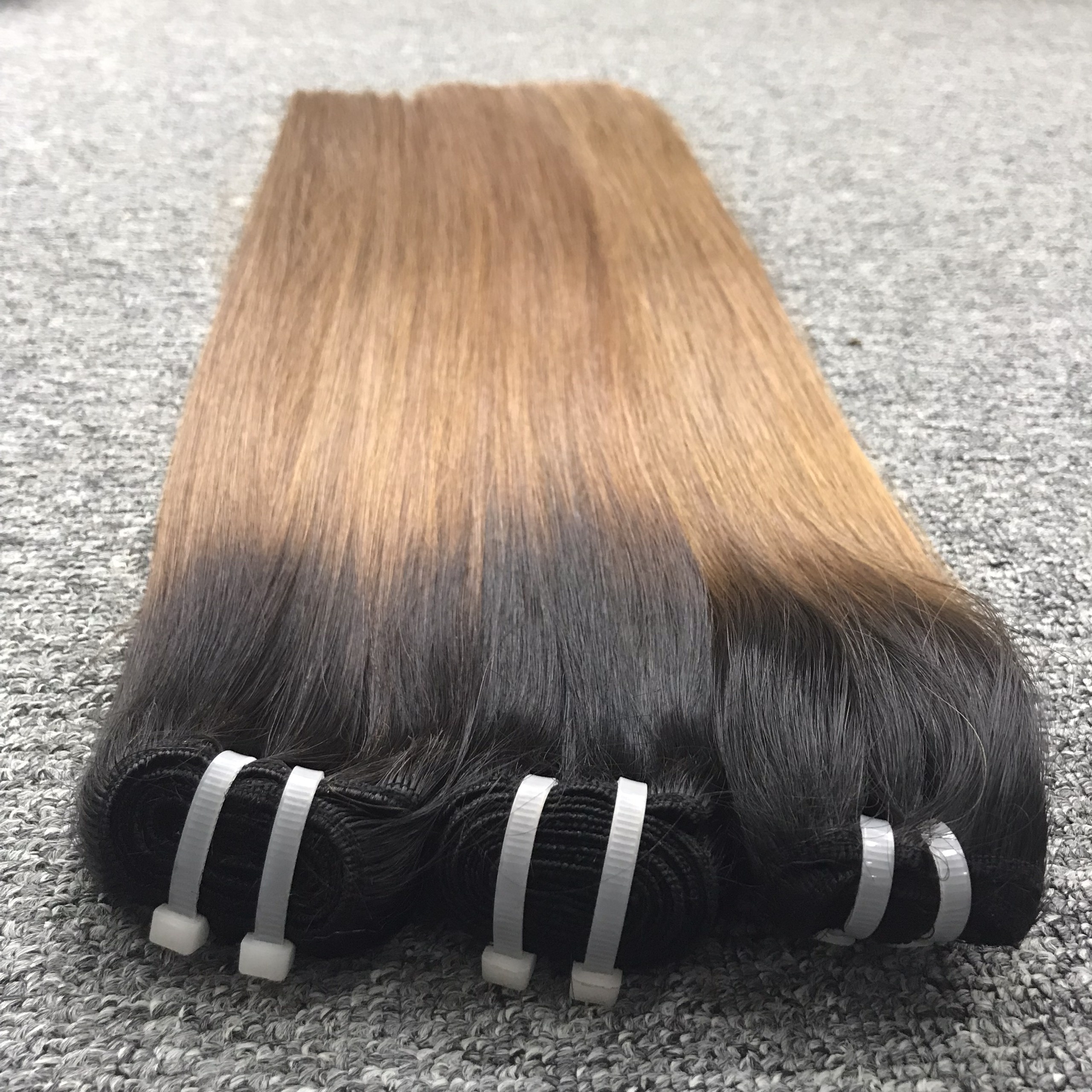 Sew In Vietnamese Human Hair Weave Double Drawn Ombre Hair Weaves, Brown Weft Hair Extensions from VQ company