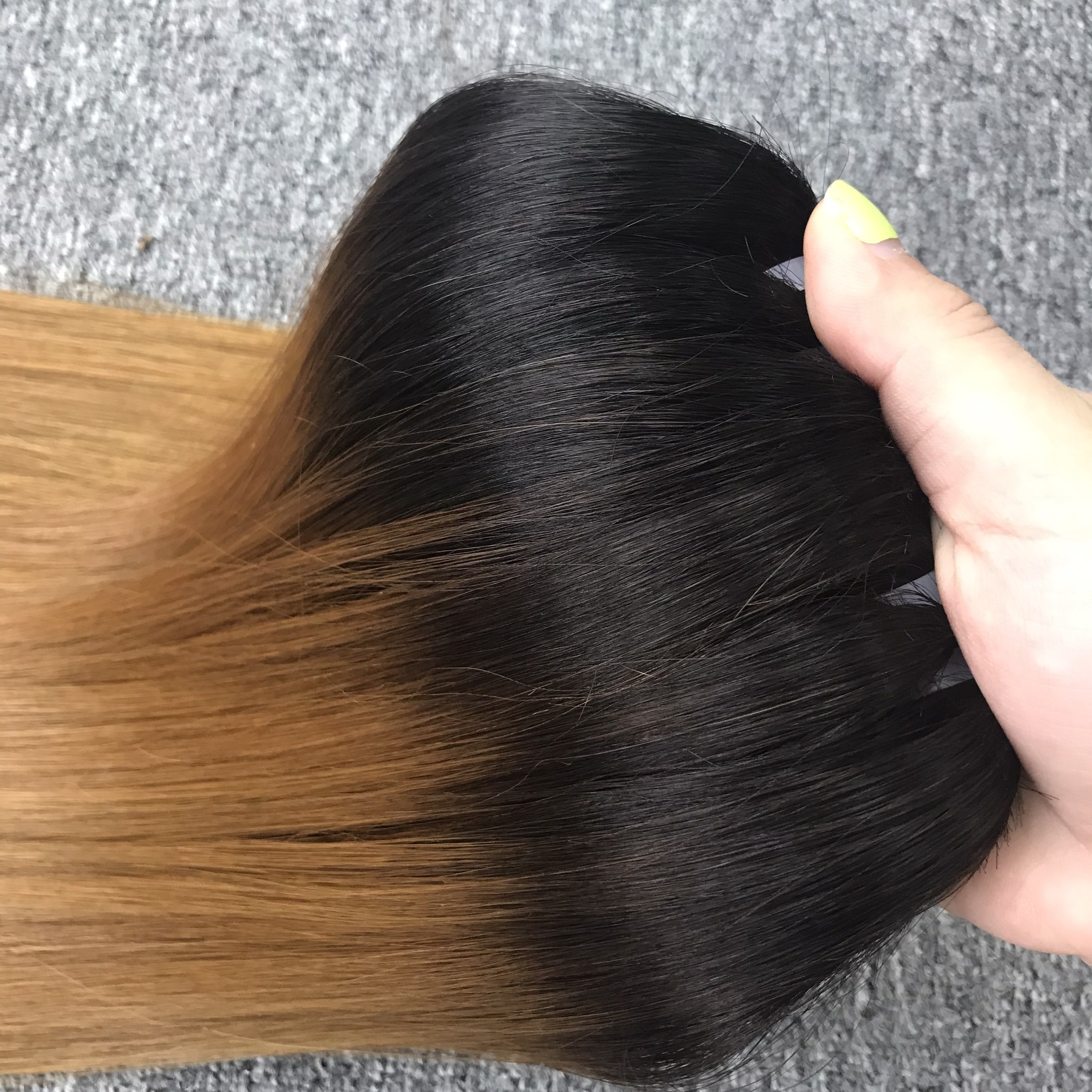 Sew In Vietnamese Human Hair Weave Double Drawn Ombre Hair Weaves, Brown Weft Hair Extensions from VQ company