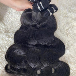 Wholesale High Quality 100% Virgin Human Hair Vietnam Body Wave Double Weft Raw Hair Extension Raw Material 1B Color