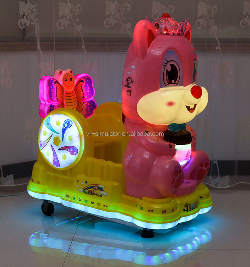 Indoor amusement park children token swing game machine baby cute squirrel kiddie rides for sale