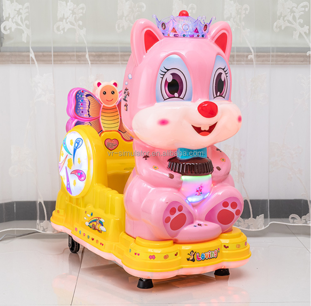 Indoor amusement park children token swing game machine baby cute squirrel kiddie rides for sale