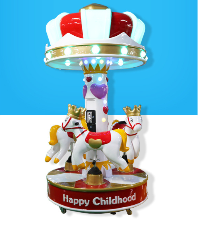 Dreamland Coin Operated 3 Player Kids Horse Swing Rides Mini Carousel Kiddie Rides Game Machine