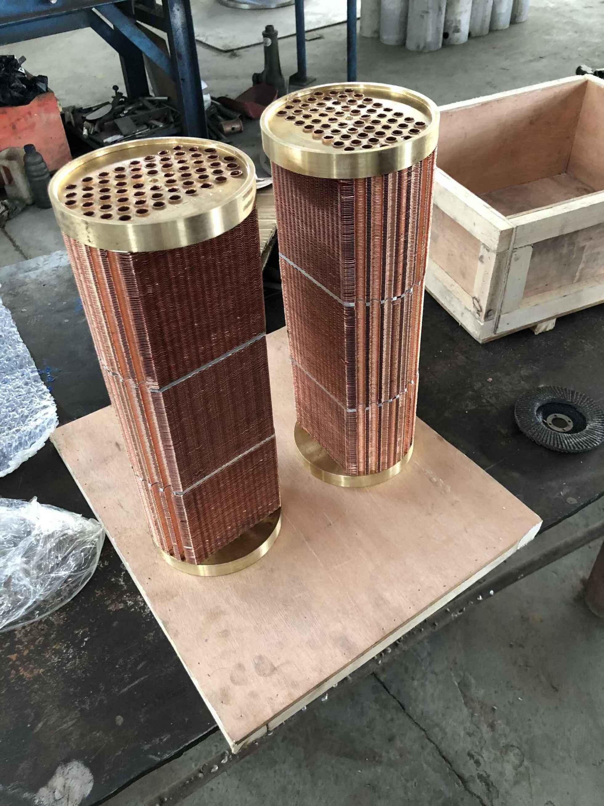 Copper / Copper Nickel Tube Copper Fin Marine Aftercooler 6BTA Core PN 4933309 3974302 3977267