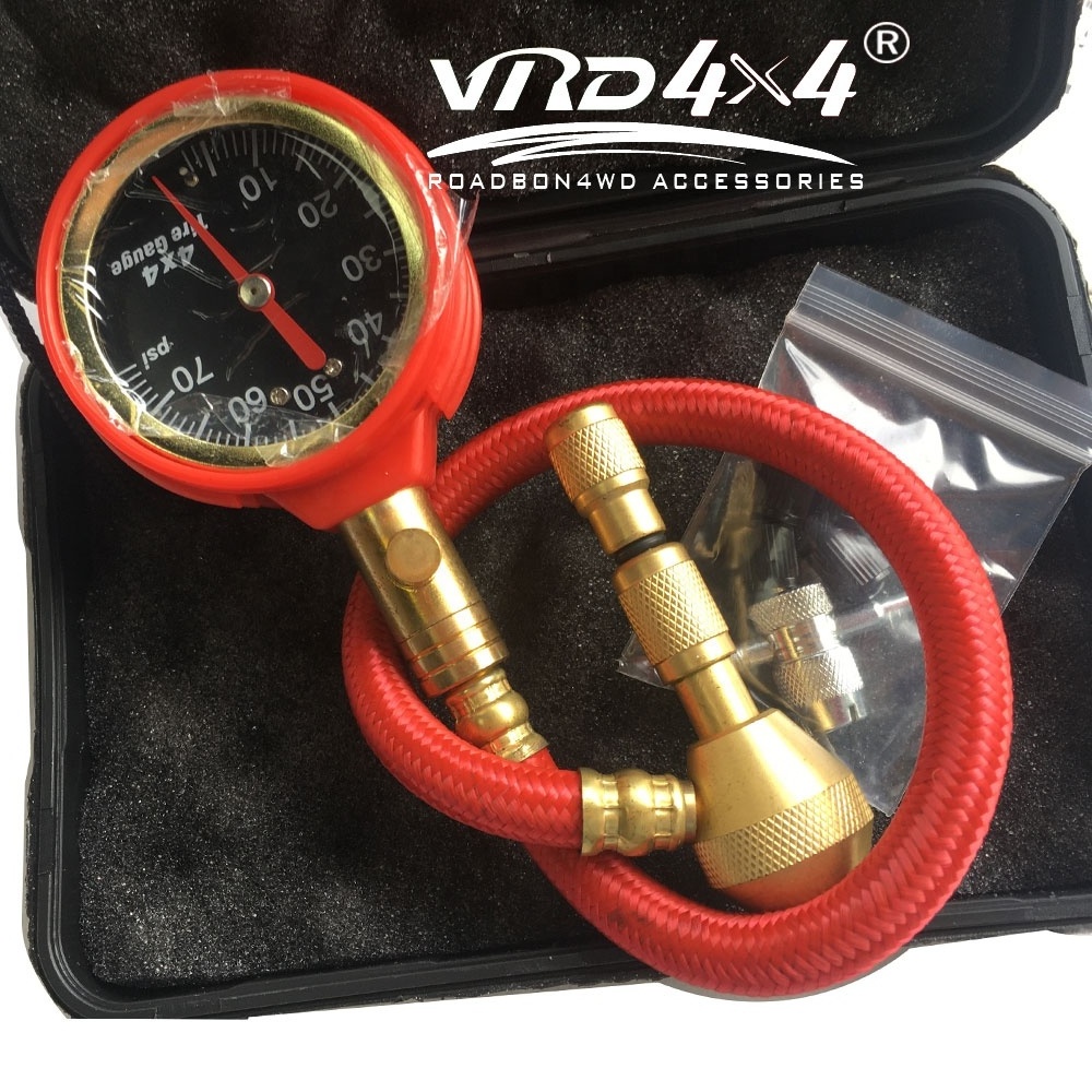 4X4 Tyre Inflator Pressure Gauge With Chuck Hose Digital Rapid Tyre Air Deflator Pressure Gauge 4WD 4X4 Offroad Tyre Gauge