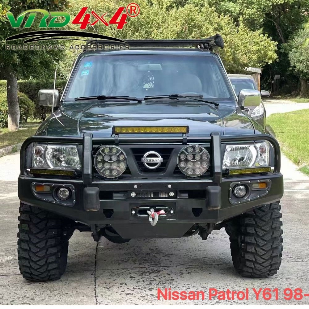 With Spare Tyre Holders and Jerry Can Holders Y61 Rear Bumper with Light FOR SALE for Nissan Patrol Y61 Y62 Y63