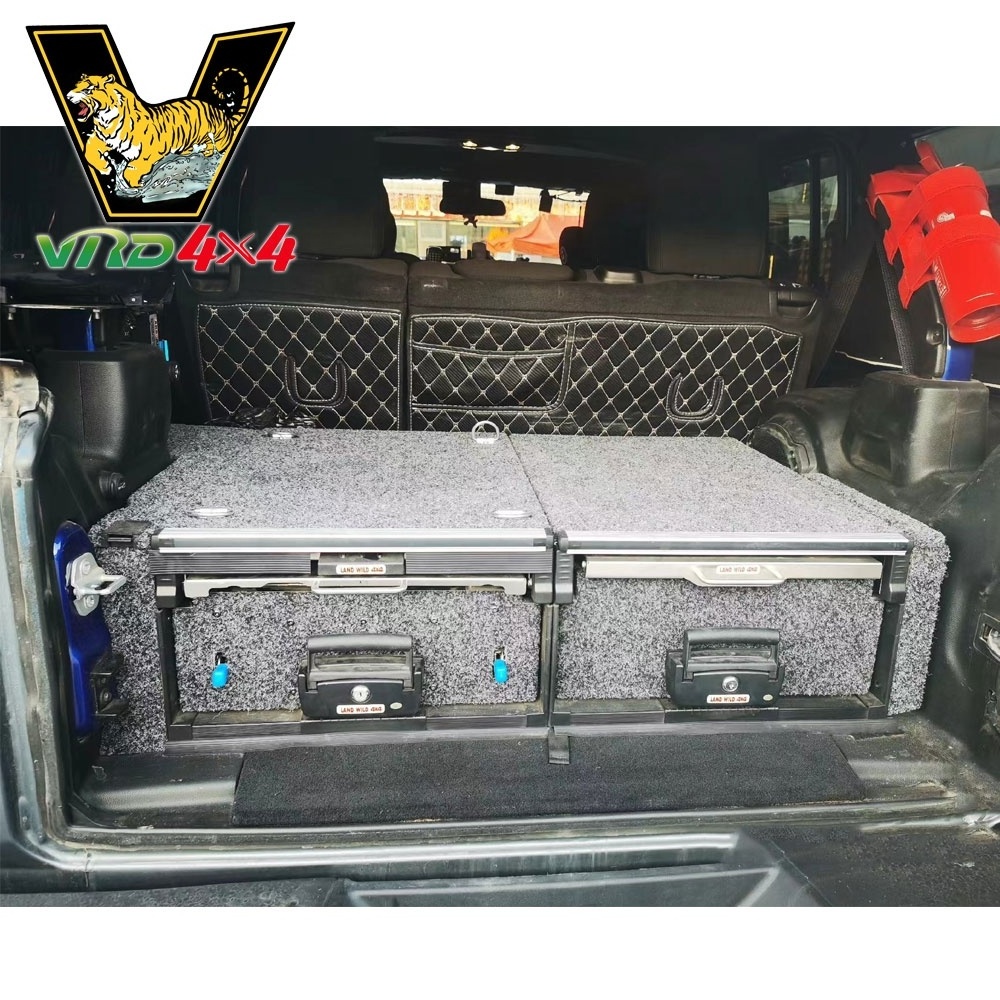 VRD4X4 Drawer System Overland Accessories Back Camping Storage Drawer JL Roller Drawer With Kitchen for Wrangler Jeep