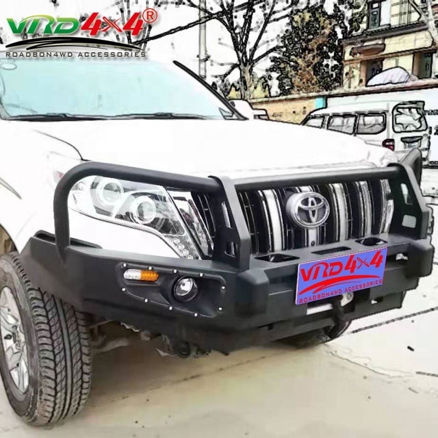 China FJ150 Metal Bull Bar Steel Front Bumper Guard 4x4 Off-Road truck accessories New Design With Winch Bracket for Prado 150