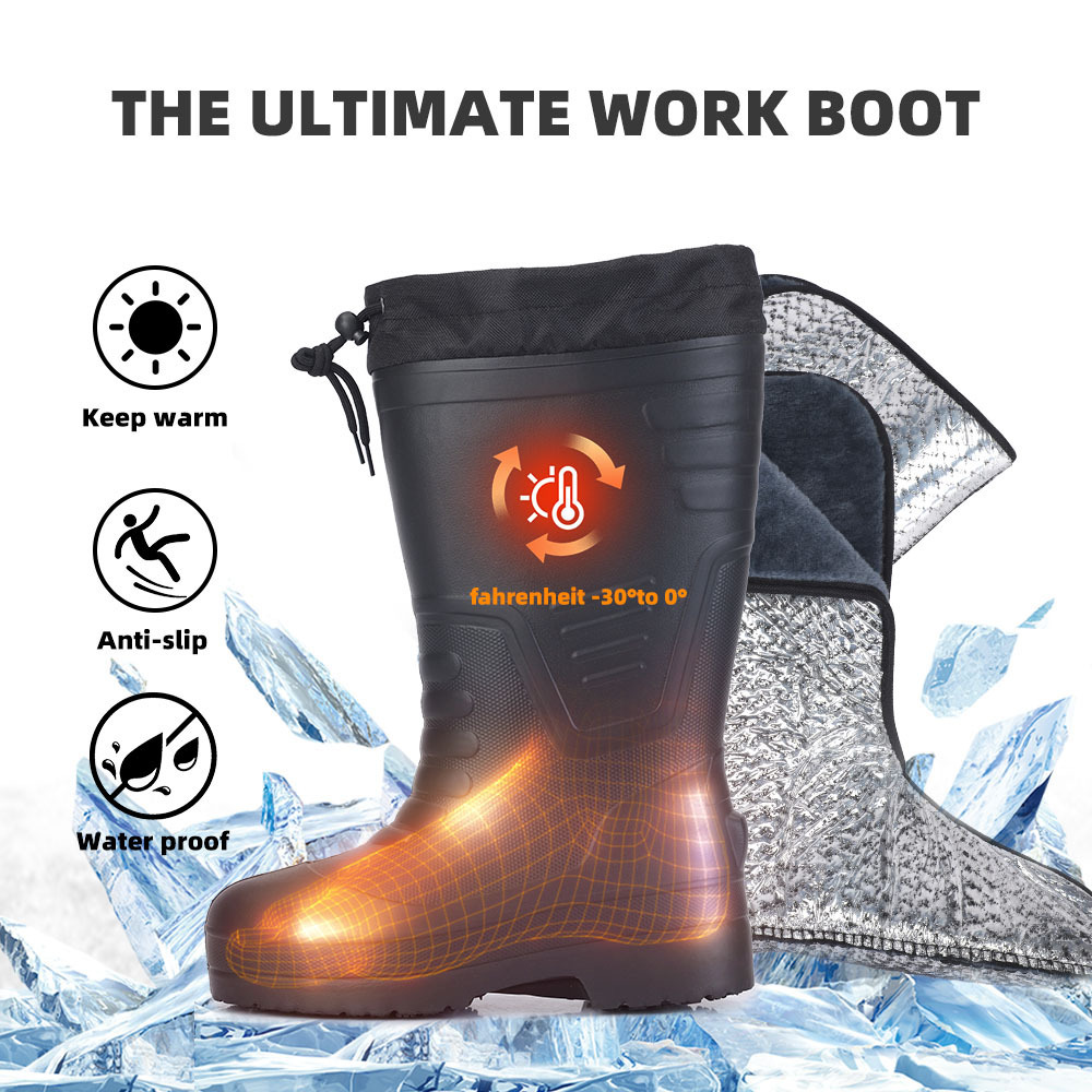 Lightweight Eva Winter Snow Warm Botas De Goma Lluvia Para La Nieve Men S Foam Working Rubber Sole Gumboots Rain Boots