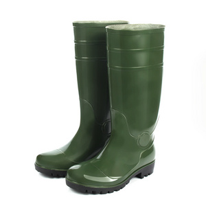 unisex oil chemical Acid Resistant waterproof Men Plastic steel toes cap Garden PVC rubber gum rain boots