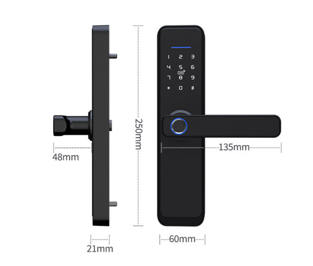 Custom Touch Screen Fingerprint Code 3D Face Recognition Electronic Handle Home Apartment Tuya wifi z Smart Door Lock