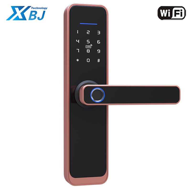 Custom Touch Screen Fingerprint Code 3D Face Recognition Electronic Handle Home Apartment Tuya wifi z Smart Door Lock