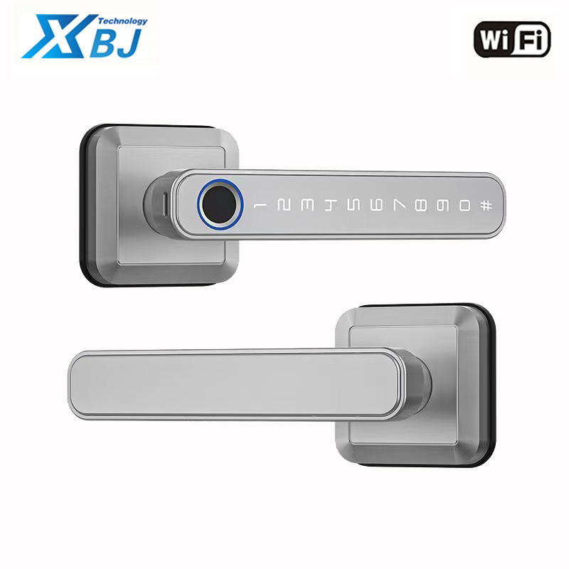 Custom tuya Wifi security door lock electronic code fingerprint biometric smart door lock fingerprint handle lock