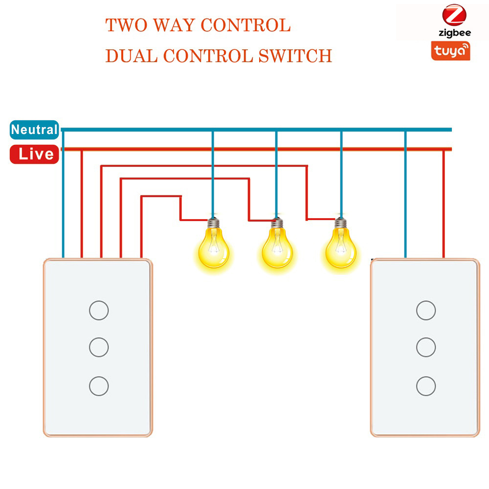 Us Wifi Smart Switch Zigbee Control Life smart Touch Electrical Smart Zigbee Switch Alexa google home Metal frame