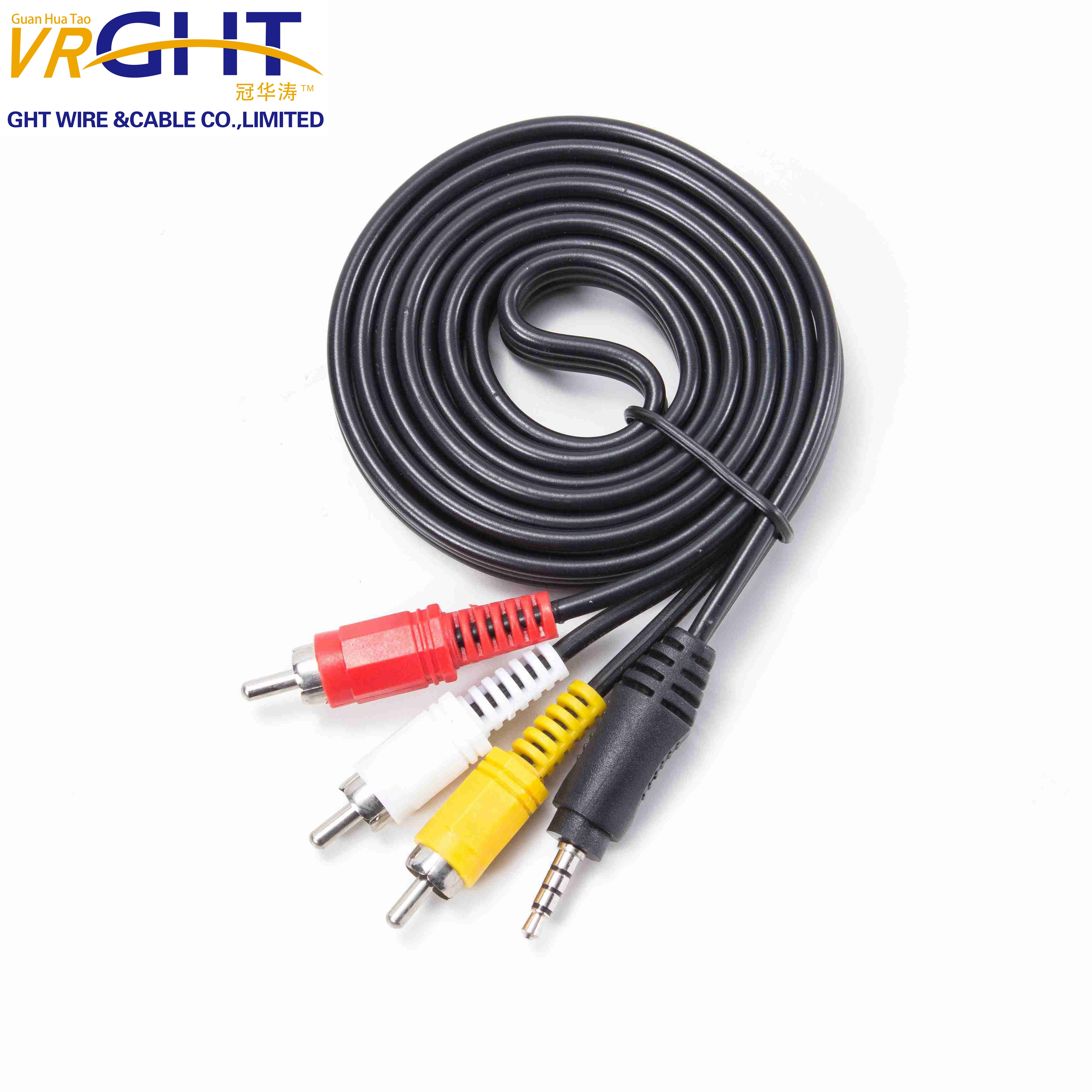 3.5mm Jack To 3 RCA Male Audio Video AV Cable AUX Stereo Cord 3RCA Standard Converter Wire for Speaker TV Box CD DVD Player