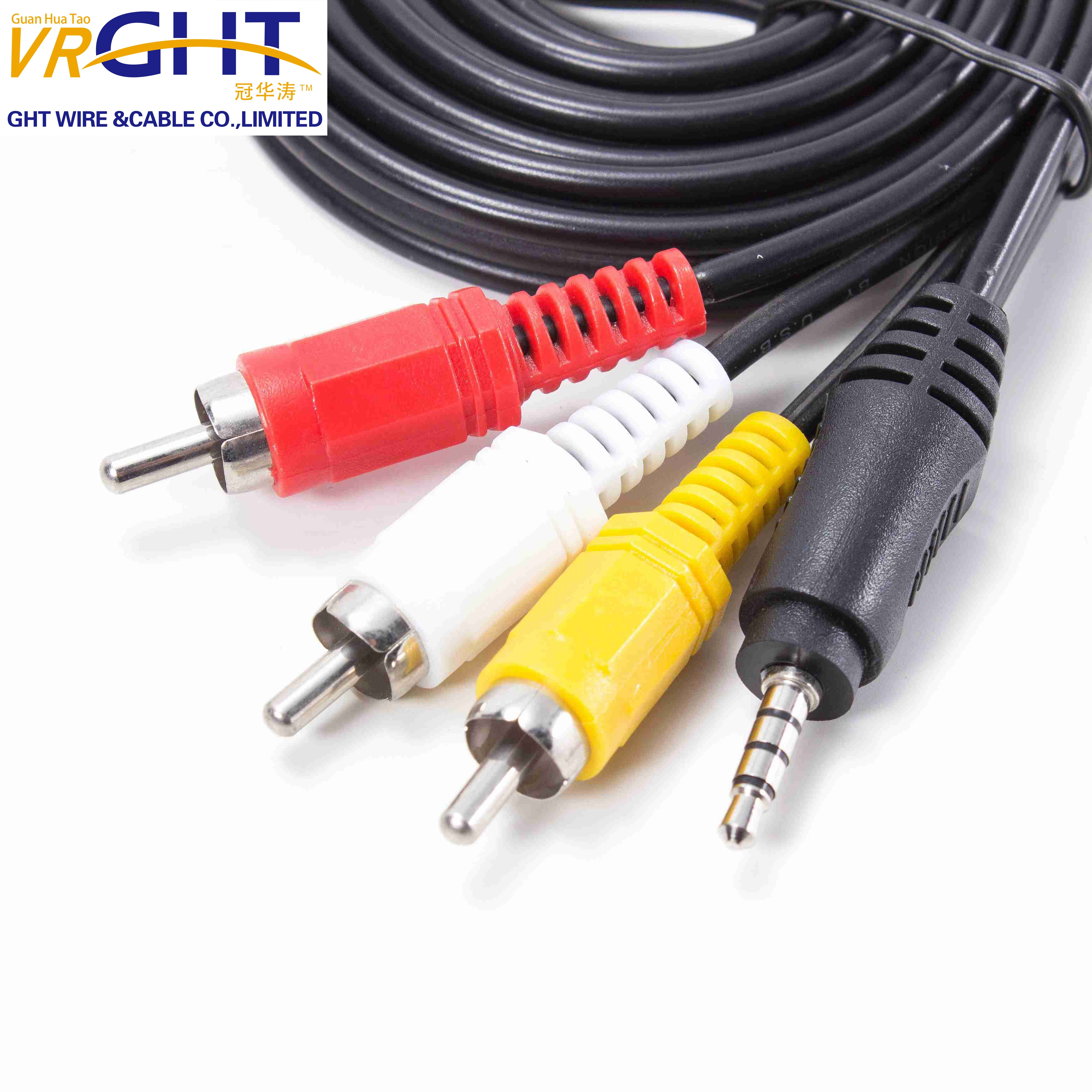 3.5mm Jack To 3 RCA Male Audio Video AV Cable AUX Stereo Cord 3RCA Standard Converter Wire for Speaker TV Box CD DVD Player