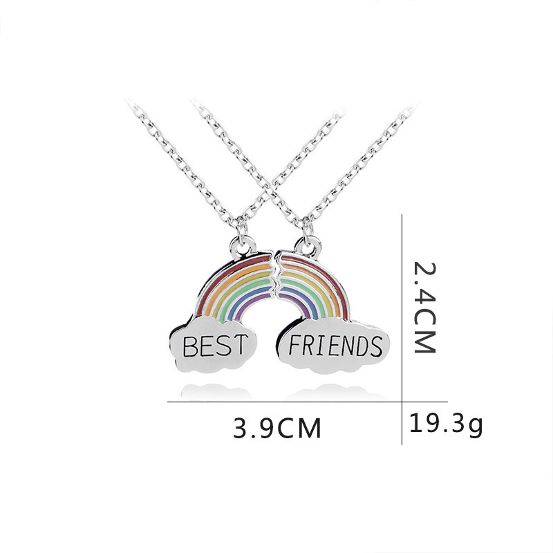 Creative Best Friend Sister Necklaces Matching Colorful Enamel Friendship Jewelry Party Gift 4 Pieces Autism Puzzle Necklace Set