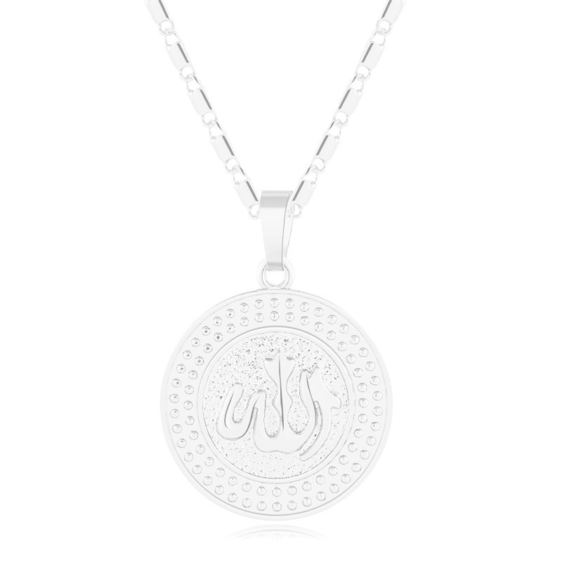 New arrival Round Middle East Muslim Allah pendant necklace for women men Gold Silver color Religious jewelry Accessories