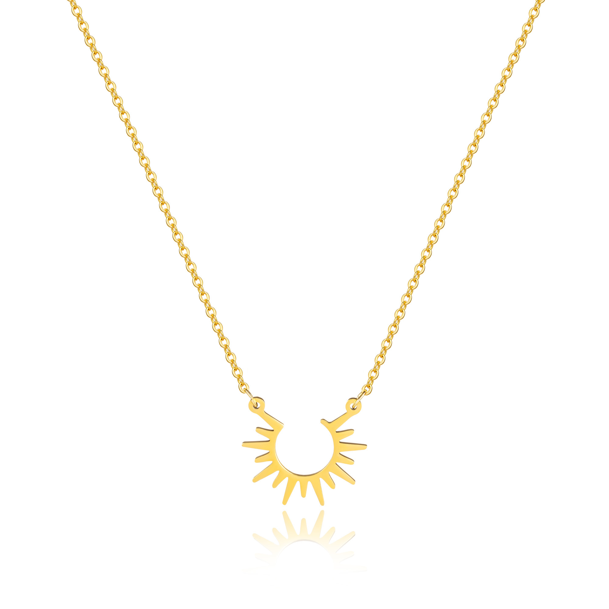 NUORO Low MOQ 14K Gold Filled Sunflower Choker Necklace For Women Stackable Sun Flower Pendant Necklace