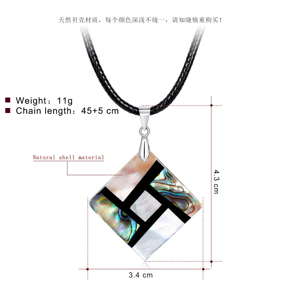 Round Natural Abalone Shell Necklaces Pendants New Zealand Seashell Mother of Pearl Sea Oyster Splice Colorful Jewelry