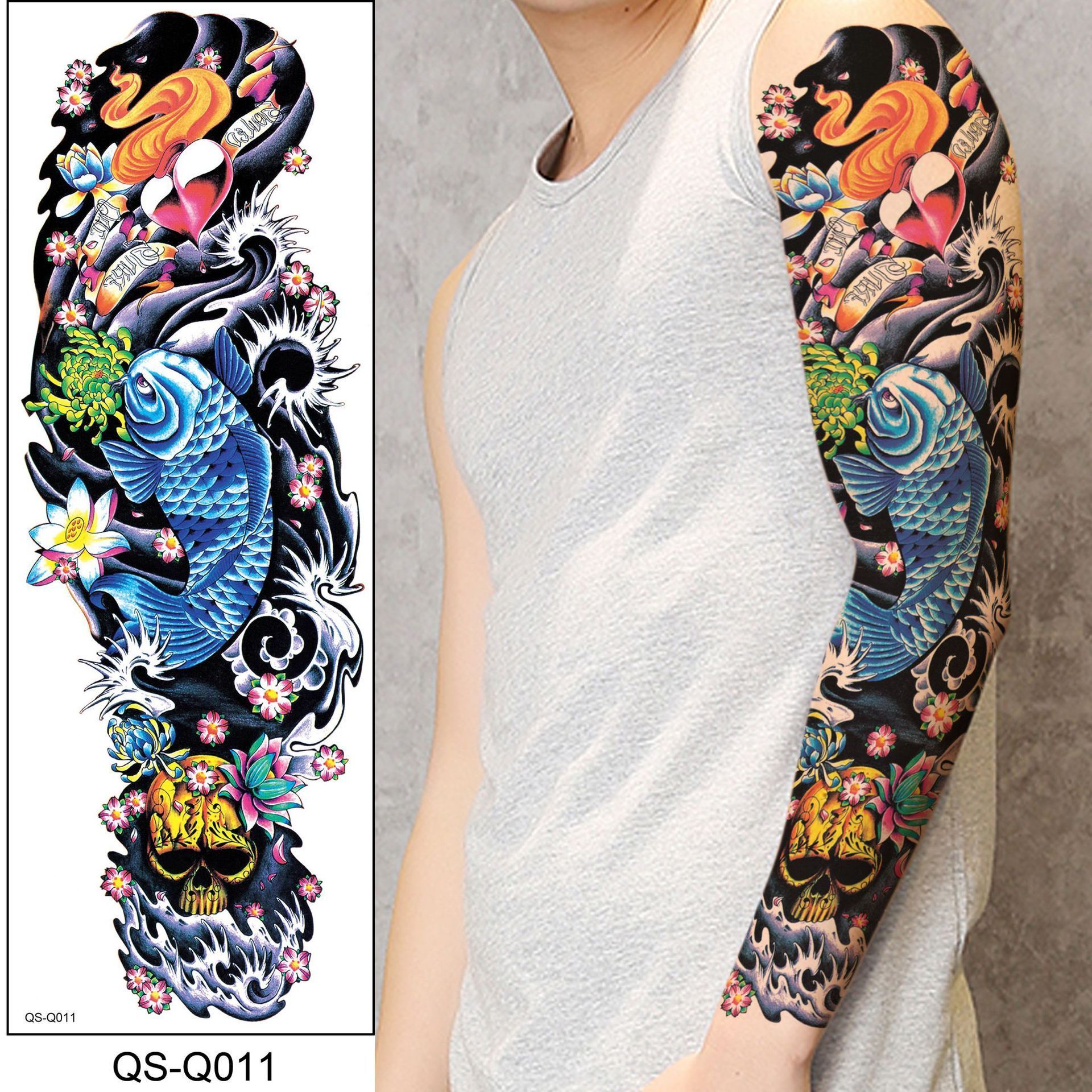 Large Arm Sleeve Tattoo Angel Wings Pigeon Jesus Waterproof Temporary Tattoo Sticker Holy Holiness Men Full Skull Totem Tattoo