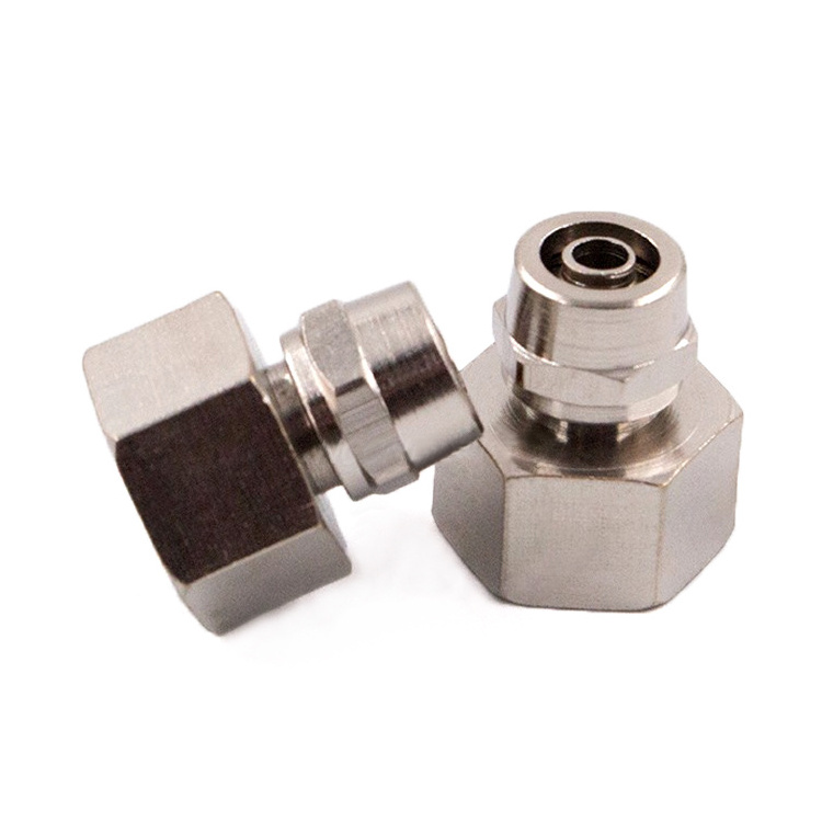 female straight brass rapid fittings two touch fitting air tube connector