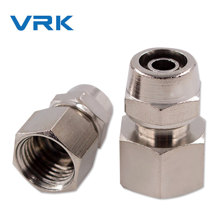 female straight brass rapid fittings two touch fitting air tube connector