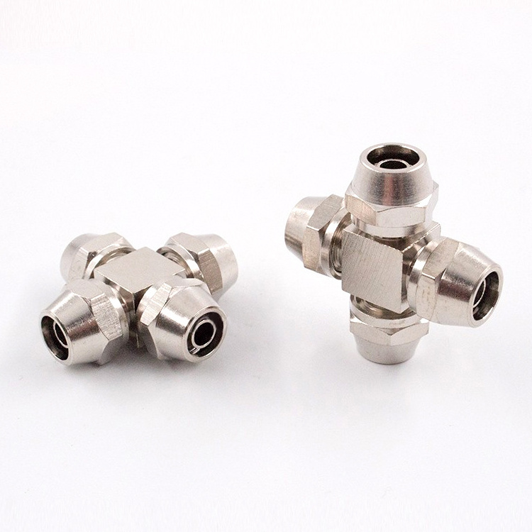 4 way pipe fitting tube connector quick connection fittings