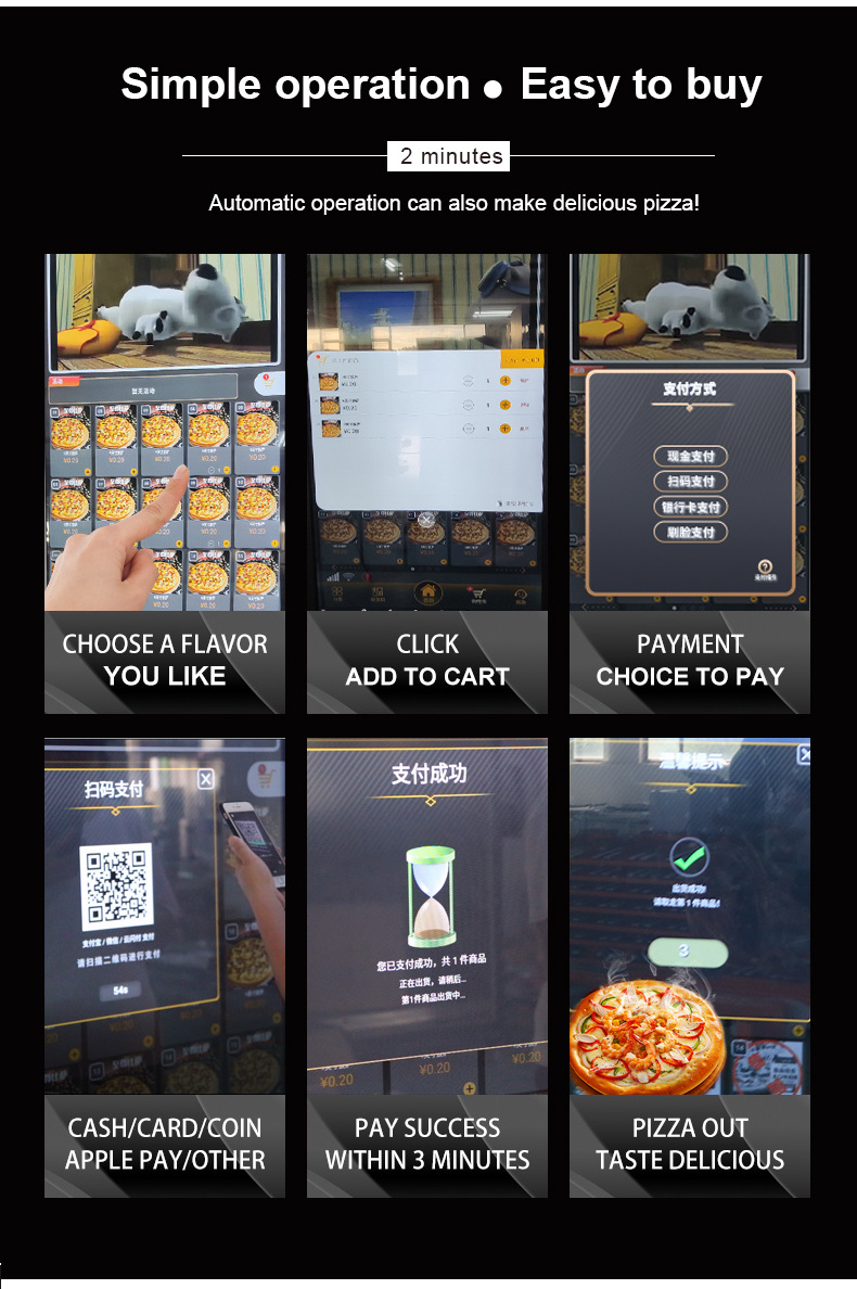 Made In China Hot Food Pizza Bread Vending Machine Automatic Pizza Vending Machine Fully Automatic