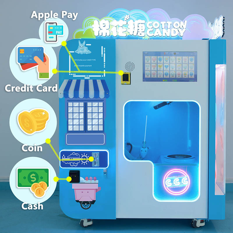 Outdoor Cheap Purchase Unmanned Bar Wifi Control Automatic Digital Kids Candy Cotton Vending Machine For Usa