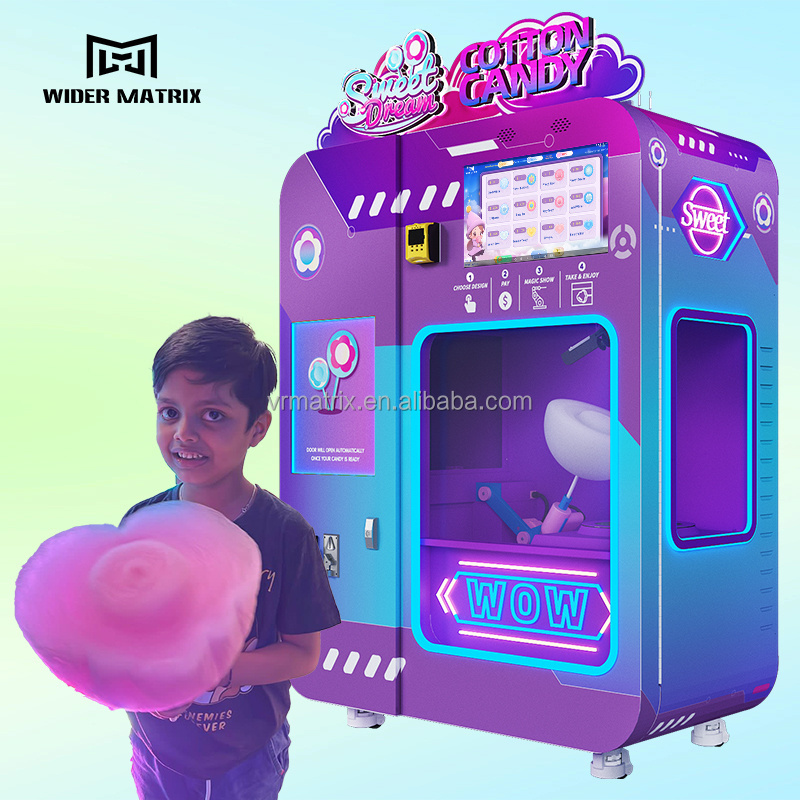 Professional Factory Commercial Fully Automatic Cotton Candy Vending Machine Intelligent Fairy Floss Machine