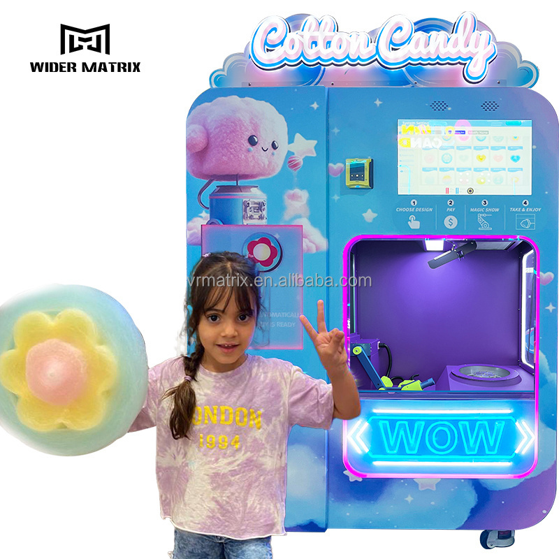 New design Smart Vending Candy Floss Machine Commercial Fully Automatic Cotton Candy Vending Machine