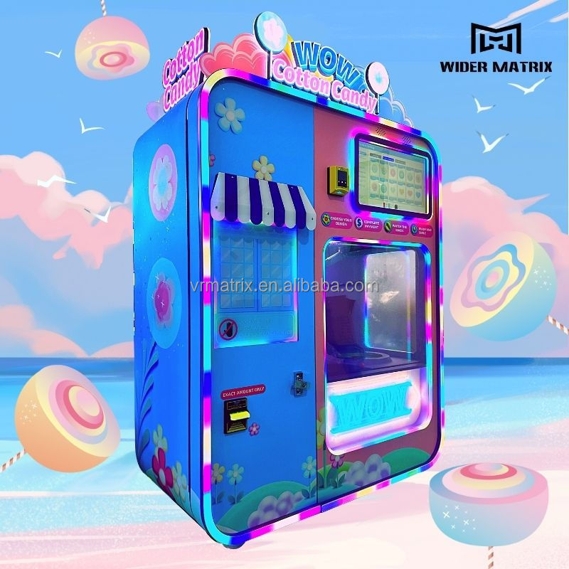 Professional Factory Commercial Fully Automatic Cotton Candy Vending Machine Intelligent Fairy Floss Machine