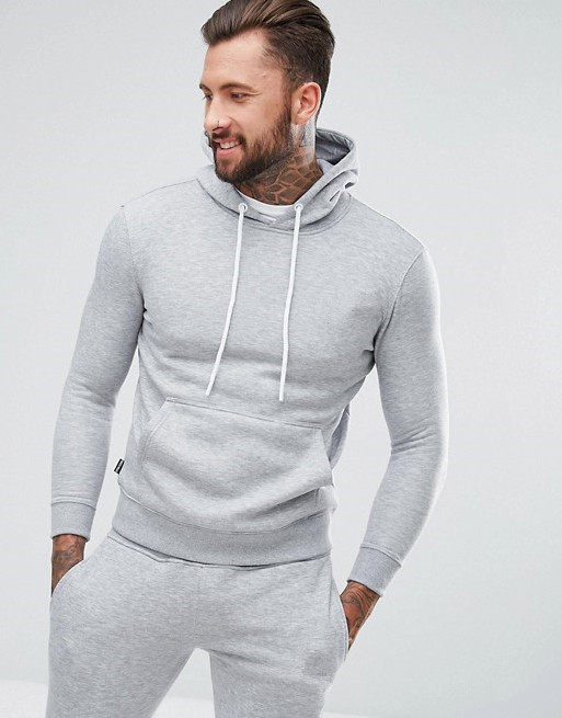 Slim Fit Custom Sport Wear Blank Mens Jogger Suit Muscle Fit 100% Cotton French Terry Tracksuits in Grey