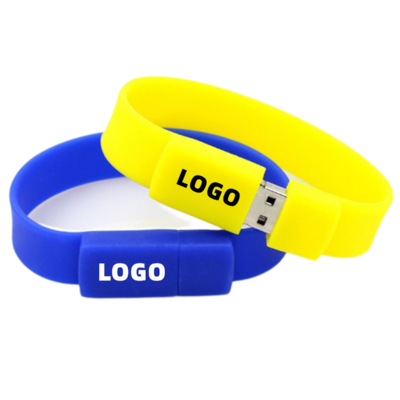 Silicone Wristband USB Bracelet Flash Drive 1GB-64GB Bracelet USB Flash Drive with Custom Logo for promotional Gifts