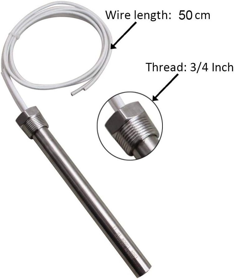 VSEC Immersion Cartridge Heater 120V 1500W Hot Rod Heating Element Replacement 3/4 Inch Thread