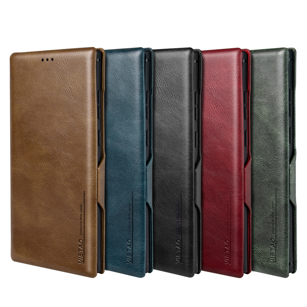 Customization PC stand back cover Leather Flip Cover Cell Phone Case For Samsung Note 10 8 9 s8 s9 plus