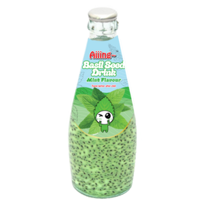 Aiiing Basil Seed Drink - Mint Flavour Basil Seed Drink 290ml Glass Bottle