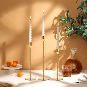 Metal Gold Candlestick Holders White Black Tall Taper Candle Stick Candle Holder Stand Set Home Decoration