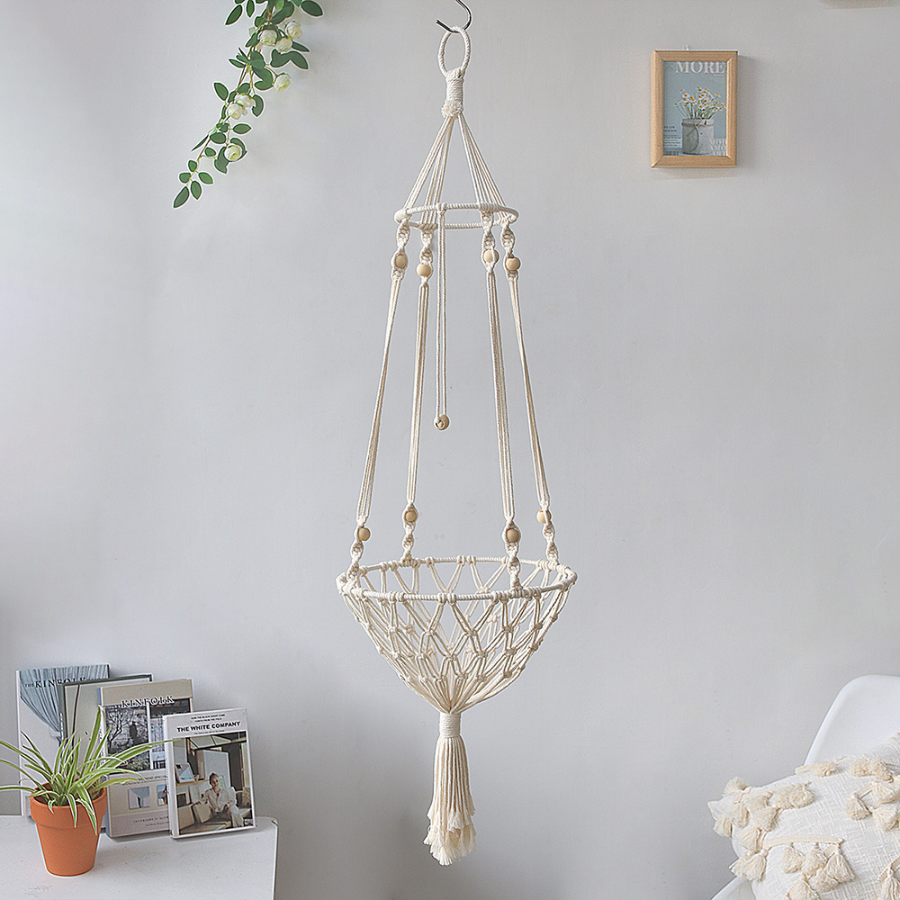 Nordic Boho Large Handmade Macrame Tapestry Shelf Plant Hanger Hanging Basket Cat And Dog Sleep Pet Hammock Swing Bed Decoration