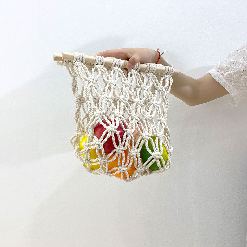 Artilady Accept Customer design free sample hanging fruit hammock macrame fruit hammock Macrame Hanging Basket Boho Home Decor