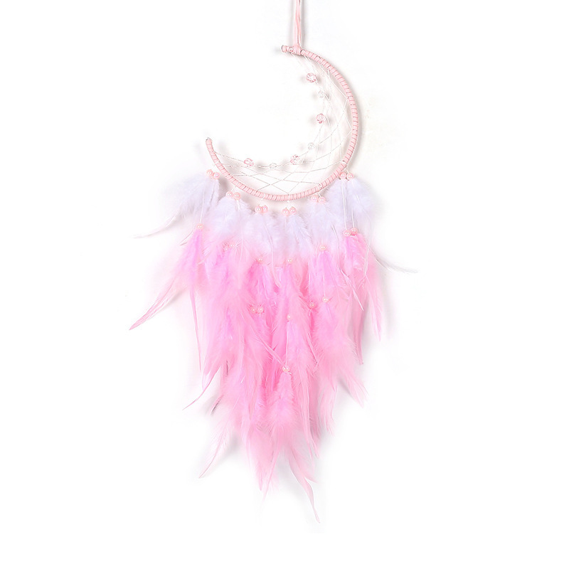 Artilady White Dream Catcher Moon Dreamcatcher  Charms Kids Angel Dreams Girl Baby Boy Nursery Room Decoration Nordic Bedroom