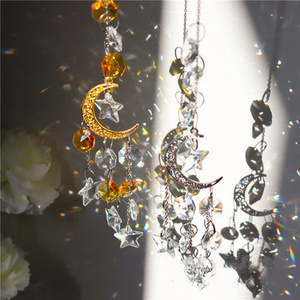 Window Wedding Curtain Chandelier Decor Garden Metal Wall Ornaments Star Moon Wind Chim Chimes Crystal Gifts Chaser Outdoor