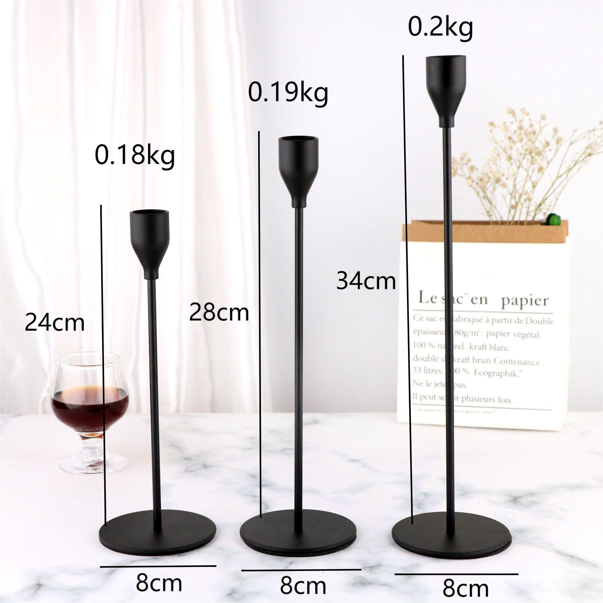 Metal Gold Candlestick Holders White Black Tall Taper Candle Stick Candle Holder Stand Set Home Decoration