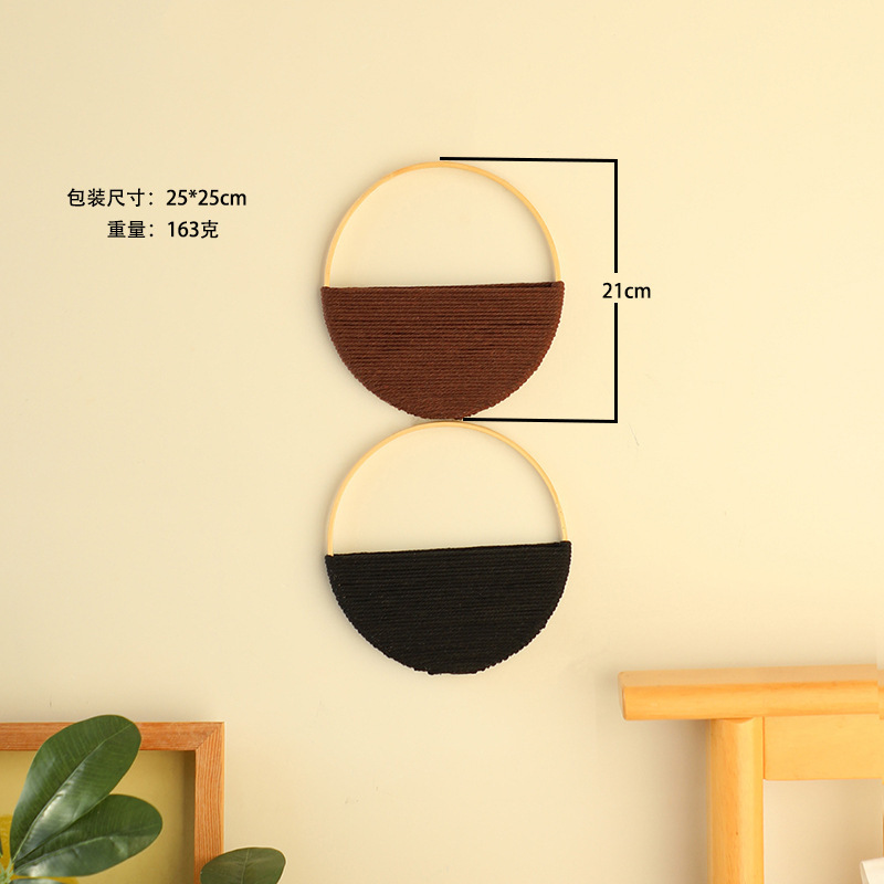 Modern 2 Pcs Macrame Wall Hanging Woven Boho Circle Wall Decor Art Chic Handmade Home Decorations For Apartment Nursery