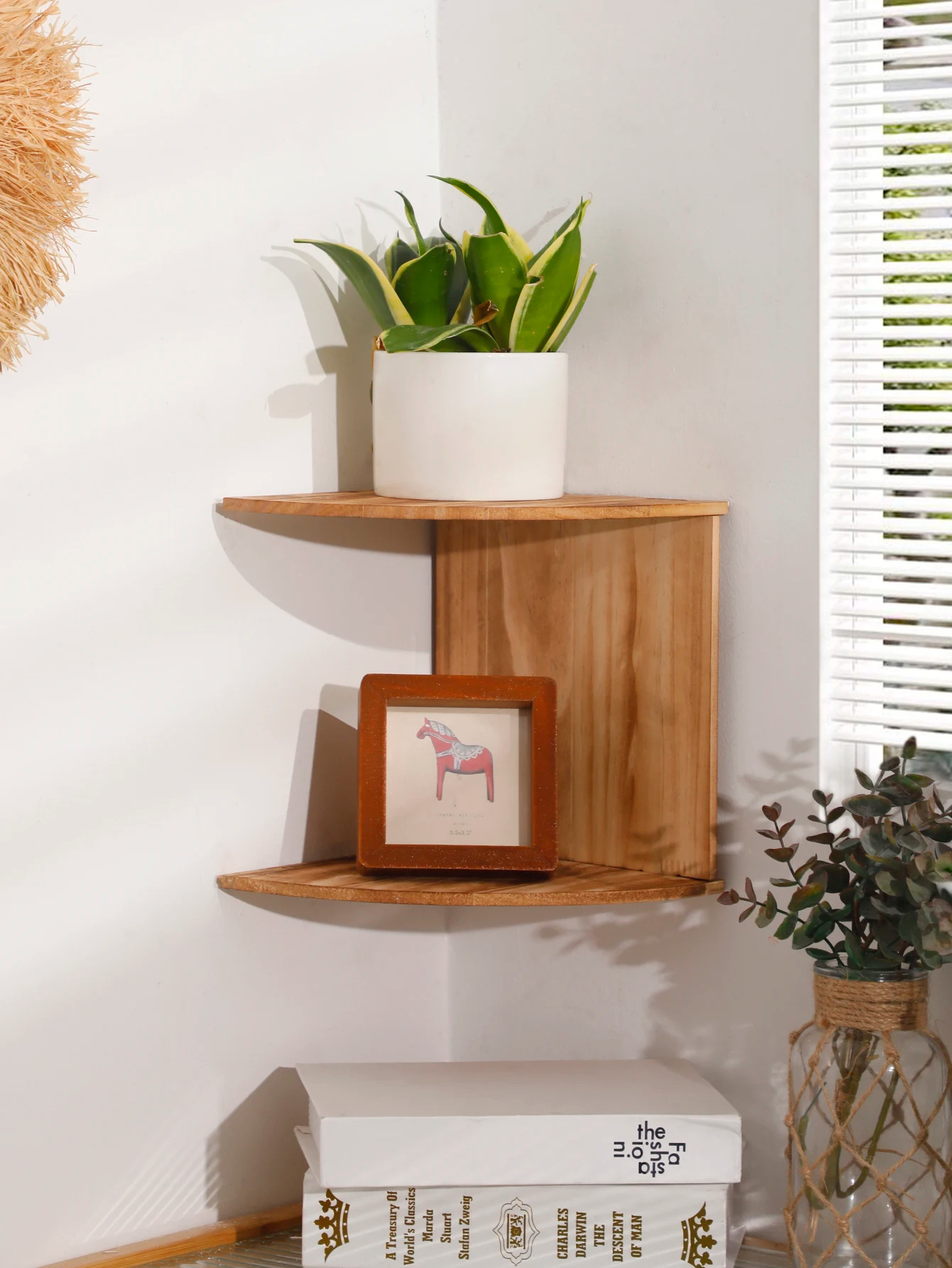 Wooden Corner Shelves Floating Wall Organizer Storage Multi Wall Mount Shelves Aesthetic Corner Shelf Bathroom Living Room Decor