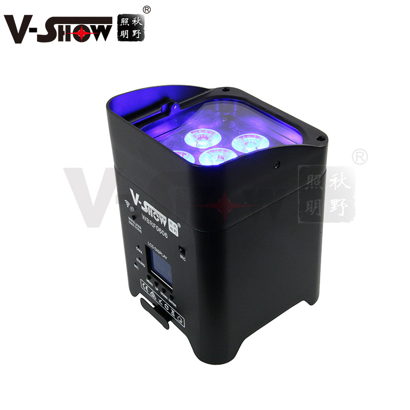 4PCS with carton Customizable  Wireless Light 6*18W RGBW+UV 6in1 Battery/Wireless DMX/Wifi/Remote LED Light for Wedding Club