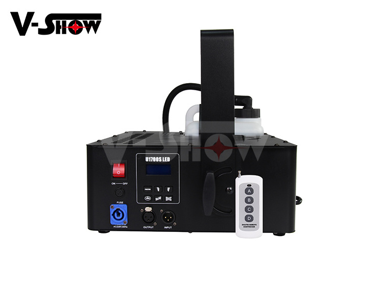 Wedding LED 1700W Spray Fogger Machine Stage Smoke Machine Remote Control Vertical Fog Bar Club Performance Show Fog Jet Machine