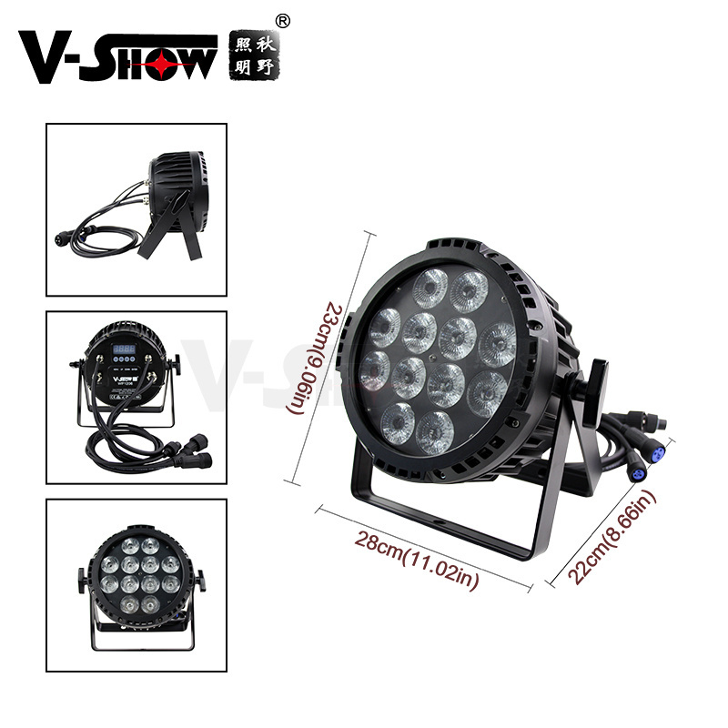 Outdoor LED light fixture par IP65 waterproof led par cans DJ lights with 12x18W RGBAW UV 6in1 leds