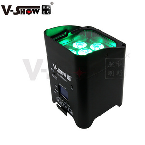 8PCS with case Stage Wash Light 6x18w 6in1 Flat DMX Wireless Battery Powered led Par